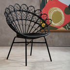 Black Natural Rattan Peacock Chair