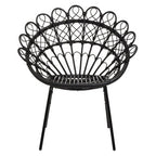 Black Natural Rattan Peacock Chair