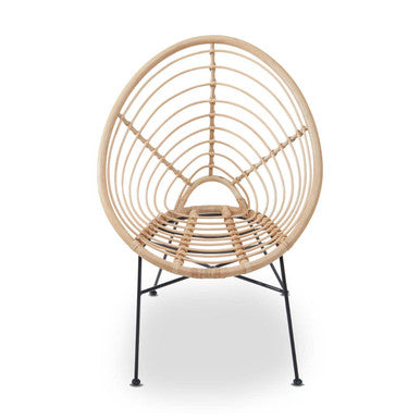 Natural Rattan Round Chair with Woven Seat