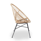 Natural Rattan Round Chair with Woven Seat