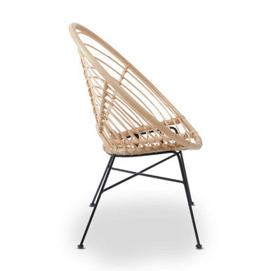 Natural Rattan Round Chair with Woven Seat