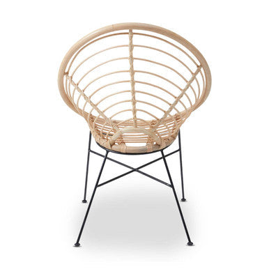Natural Rattan Round Chair with Woven Seat
