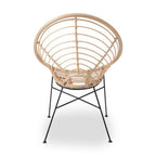 Natural Rattan Round Chair with Woven Seat