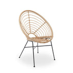 Natural Rattan Round Chair with Woven Seat