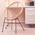 Natural Rattan Round Chair with Woven Seat