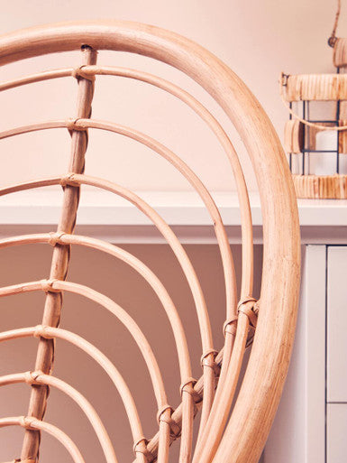 Natural Rattan Round Chair with Woven Seat