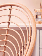 Natural Rattan Round Chair with Woven Seat
