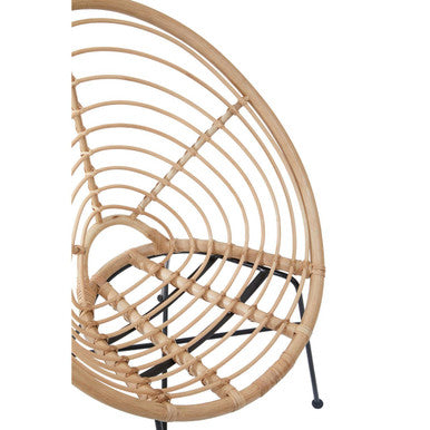 Natural Rattan Round Chair with Woven Seat
