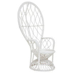 White Rattan Curved High Back Chair