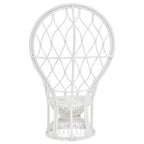 White Rattan Curved High Back Chair