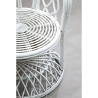 White Rattan Curved High Back Chair