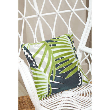 White Rattan Curved High Back Chair