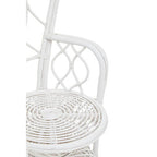 White Rattan Curved High Back Chair