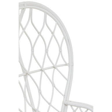 White Rattan Curved High Back Chair
