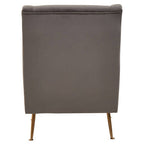 Grey Velvet High Back Chair