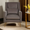 Grey Velvet High Back Chair