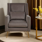 Grey Velvet High Back Chair