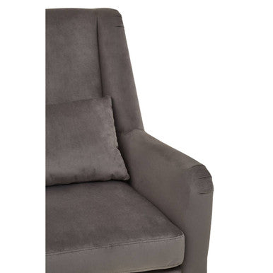Grey Velvet High Back Chair