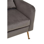 Grey Velvet High Back Chair