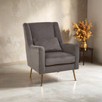 Grey Velvet High Back Chair
