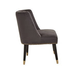 Grey Velvet Dining Chair with Black Legs