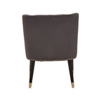 Grey Velvet Dining Chair with Black Legs