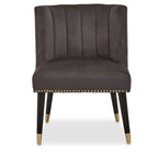 Grey Velvet Dining Chair with Black Legs