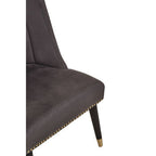 Grey Velvet Dining Chair with Black Legs