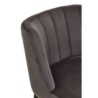 Grey Velvet Dining Chair with Black Legs