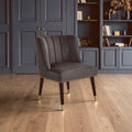 Grey Velvet Dining Chair with Black Legs