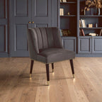 Grey Velvet Dining Chair with Black Legs