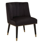 Black Velvet Dining Chair with Black Legs