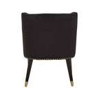 Black Velvet Dining Chair with Black Legs