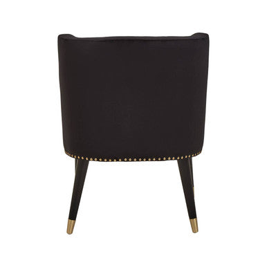 Black Velvet Dining Chair with Black Legs