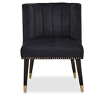 Black Velvet Dining Chair with Black Legs