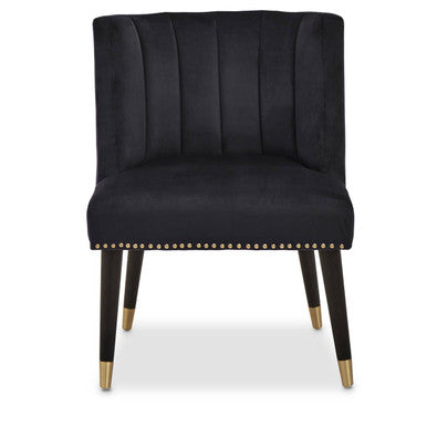 Black Velvet Dining Chair with Black Legs