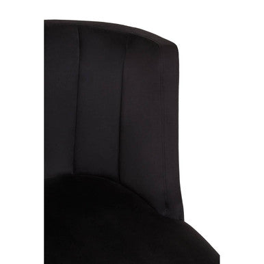 Black Velvet Dining Chair with Black Legs