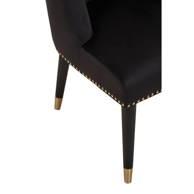 Black Velvet Dining Chair with Black Legs