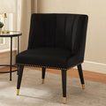 Black Velvet Dining Chair with Black Legs