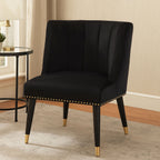 Black Velvet Dining Chair with Black Legs