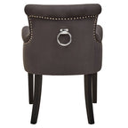 Grey Velvet Dining Chair with Ring Back