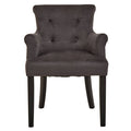 Grey Velvet Dining Chair with Ring Back