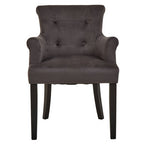 Grey Velvet Dining Chair with Ring Back