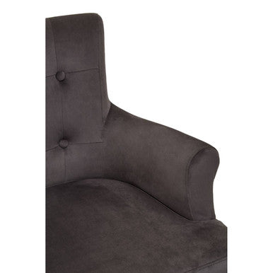 Grey Velvet Dining Chair with Ring Back