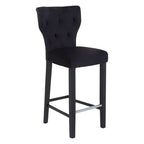Black Velvet Upholstered Bar Chair