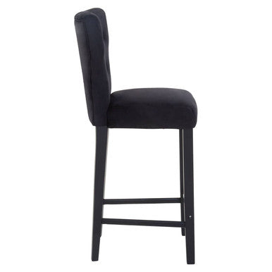 Black Velvet Upholstered Bar Chair