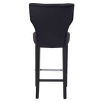 Black Velvet Upholstered Bar Chair