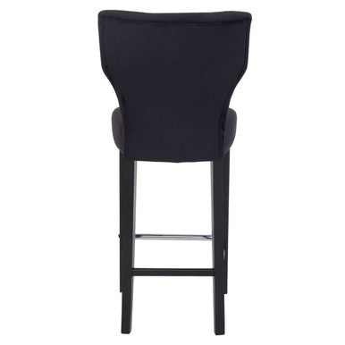Black Velvet Upholstered Bar Chair