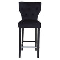 Black Velvet Upholstered Bar Chair