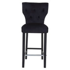 Black Velvet Upholstered Bar Chair